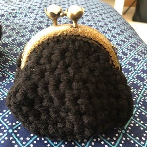 Hand knitted coin purse